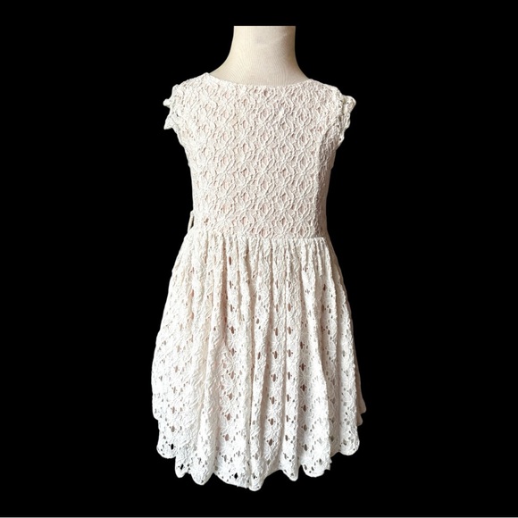 Marks & Spencer Kids M&S UK Elegant Ivory White Lace Girls Dress 5/6YRS - Picture 1 of 1